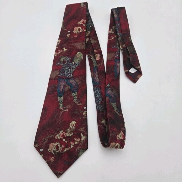 Brase Company Bainbridge Island WA Tie Golfer Vintage Wide Silk Tie Red Gold USA - Picture 5 of 6